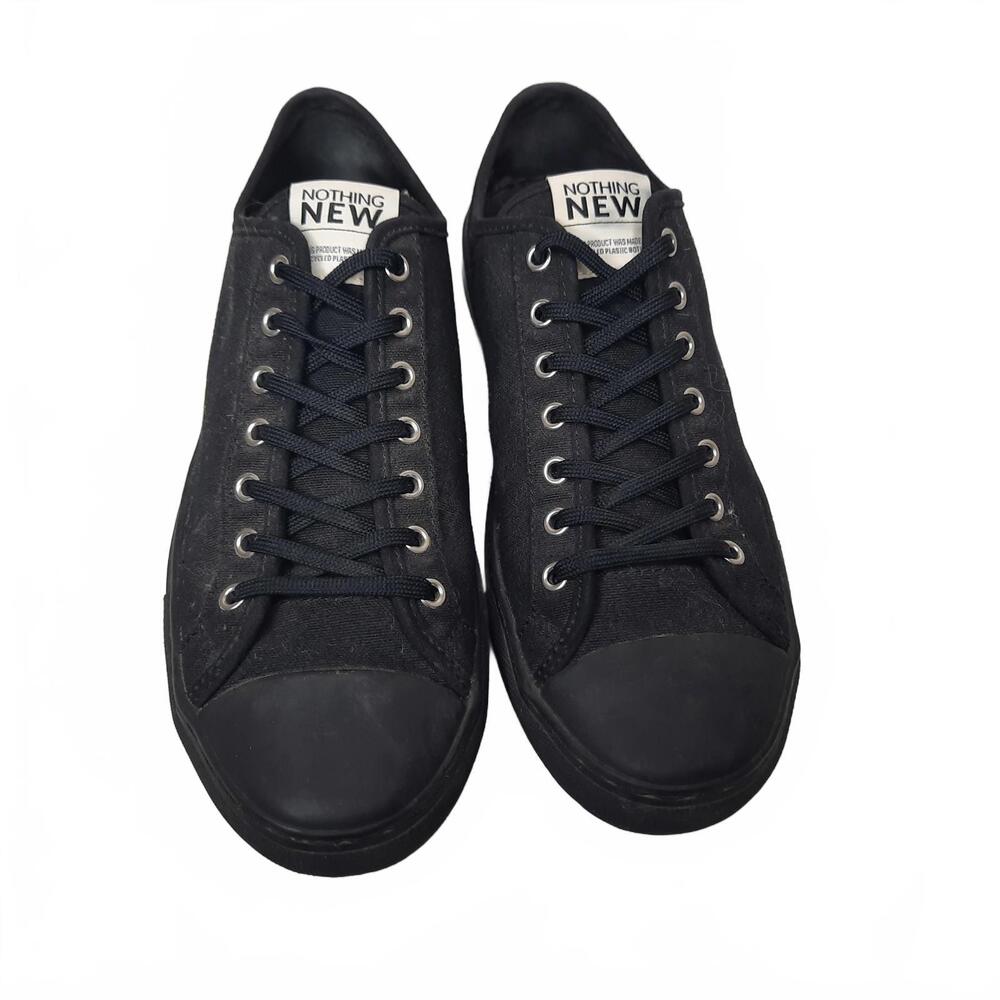 Nothing New Women's Jet Black Canvas Low Top Sneakers Size 9